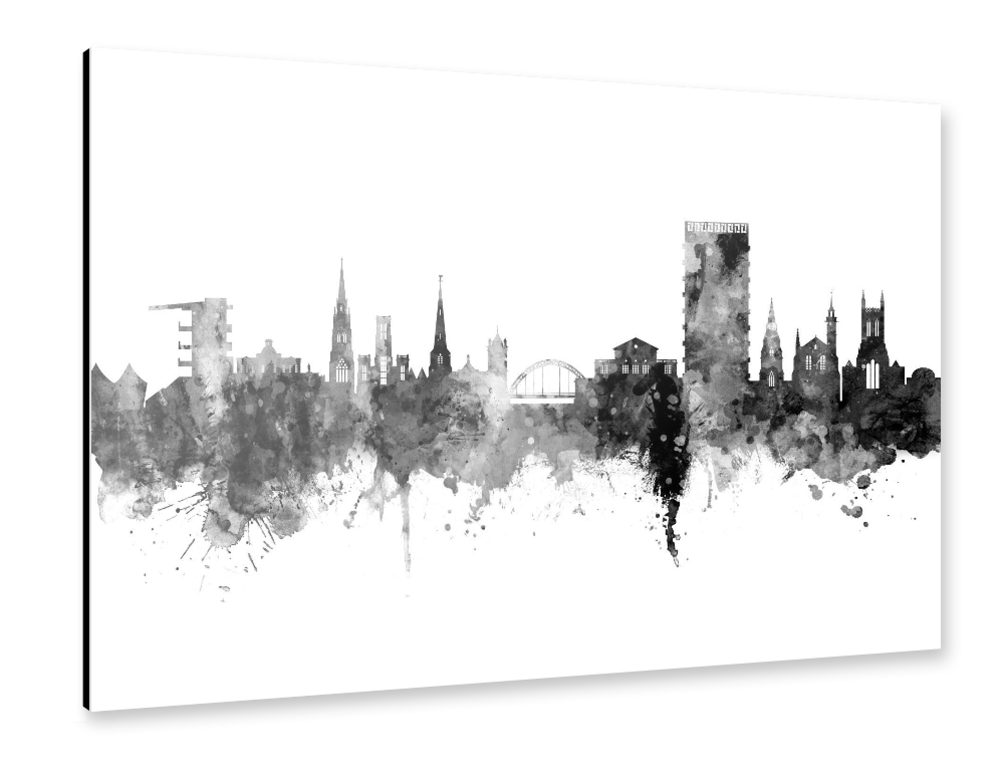 Alu-Dibond "Cheltenham England Skyline Black" 75x50 cm artboxONE