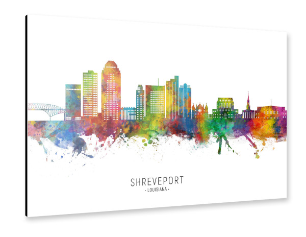 Alu-Dibond "Shreveport Louisiana Skyline txt" 30x20 cm artboxONE