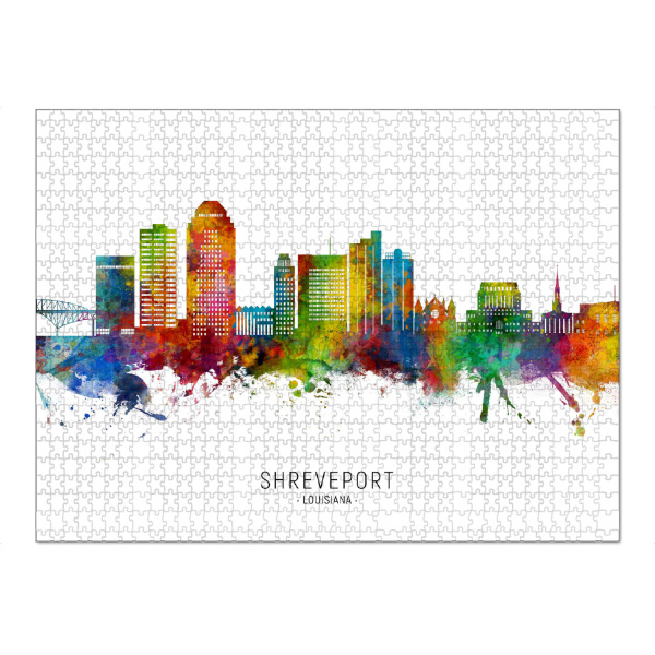 Puzzle Ravensburger "Shreveport Louisiana Skyline txt" artboxONE - Städte