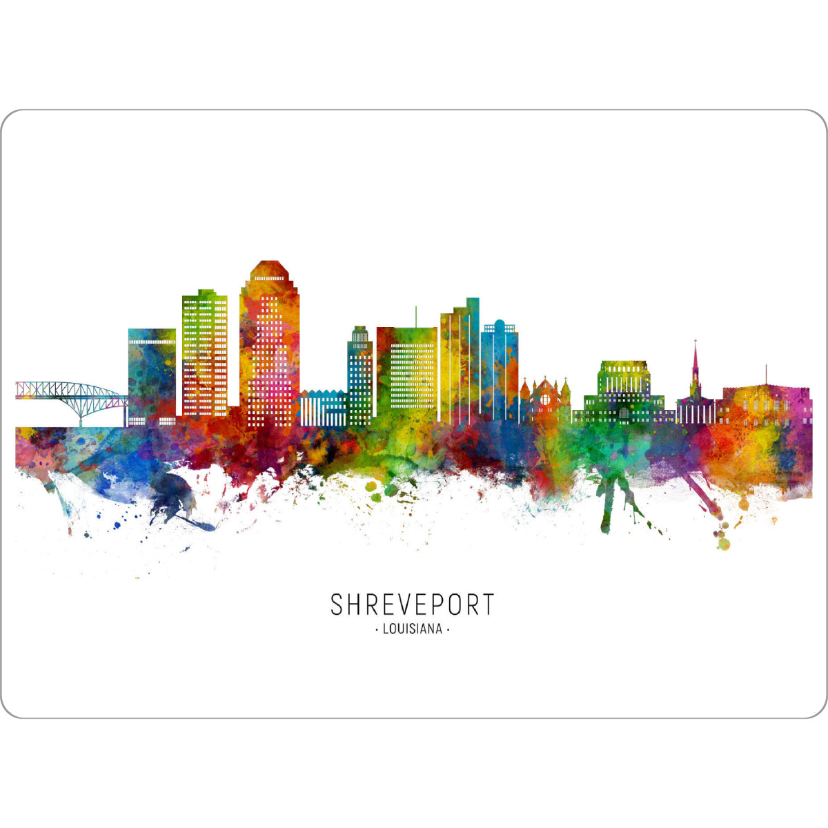 Tischset "Shreveport Louisiana Skyline txt" artboxONE - Städte