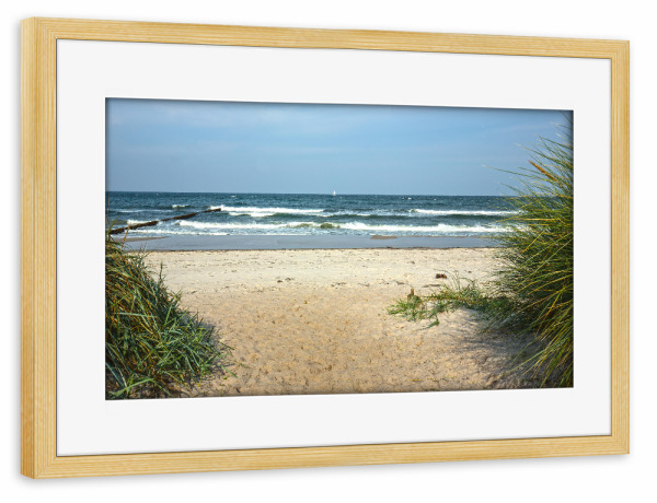 Poster mit Rahmen kiefer "Urlaubsstimmung am Ostseestrad" artboxONE - Natur,Reise,Reise / Strand und Meer