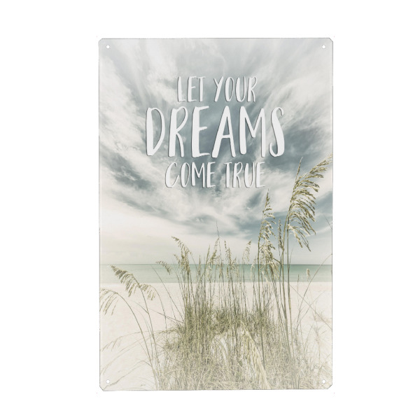 Holzbild "Lass Deine Träume wahrwerden" artboxONE - Typografie,Reise / Strand und Meer