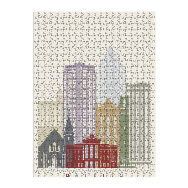 Puzzle Ravensburger "Raleigh V2 skyline" artboxONE - Städte,Architektur