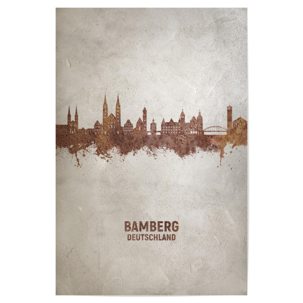 Poster "Bamberg Germany Skyline Rust" artboxONE - Städte - Bamberg,Deutschland,Skyline,Cityscape,Stadtbild,Watercolor,Painting,City,Stadt,Germany