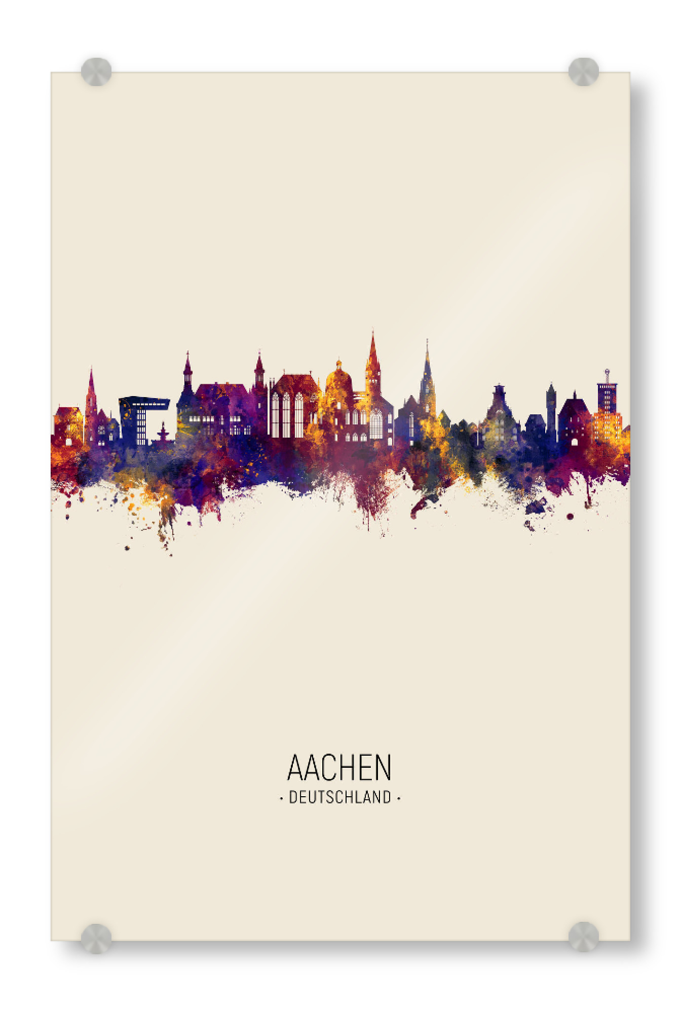 Acrylglasbild "Aachen Germany Skyline Beige" artboxONE - Städte