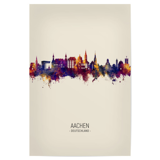 Aachen Germany Skyline Beige