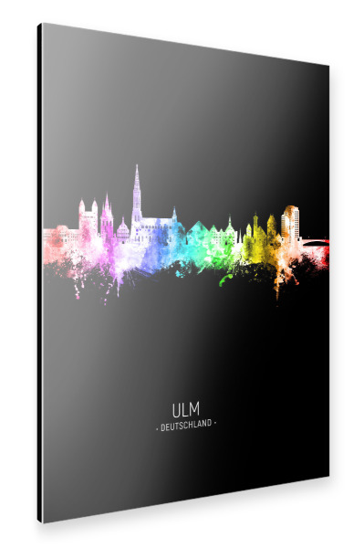 Alu-Dibond "Ulm Germany Skyline Colour Black" 30x20 cm artboxONE