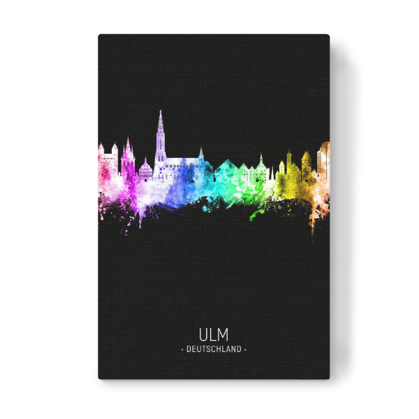 Leinwandbild "Ulm Germany Skyline Colour Black" artboxONE - Städte