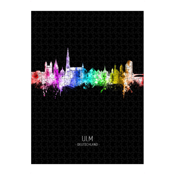 Puzzle Ravensburger "Ulm Germany Skyline Colour Black" artboxONE - Städte