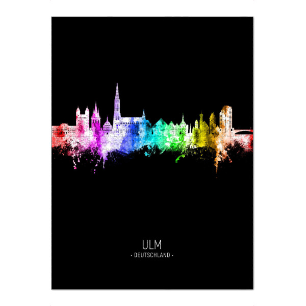 Puzzle Ravensburger "Ulm Germany Skyline Colour Black" artboxONE - Städte