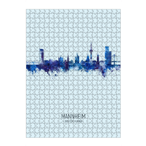 Puzzle Ravensburger "Mannheim Skyline Dark Blue" artboxONE - Städte