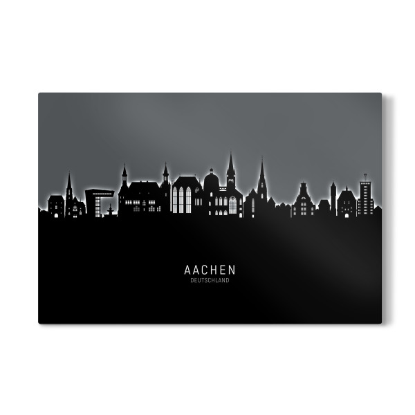 Galerie-Print "Aachen Germany Skyline Glow White" 30x20 cm artboxONE