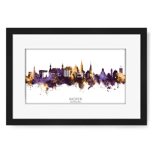 Aachen Germany Skyline PurpleGold