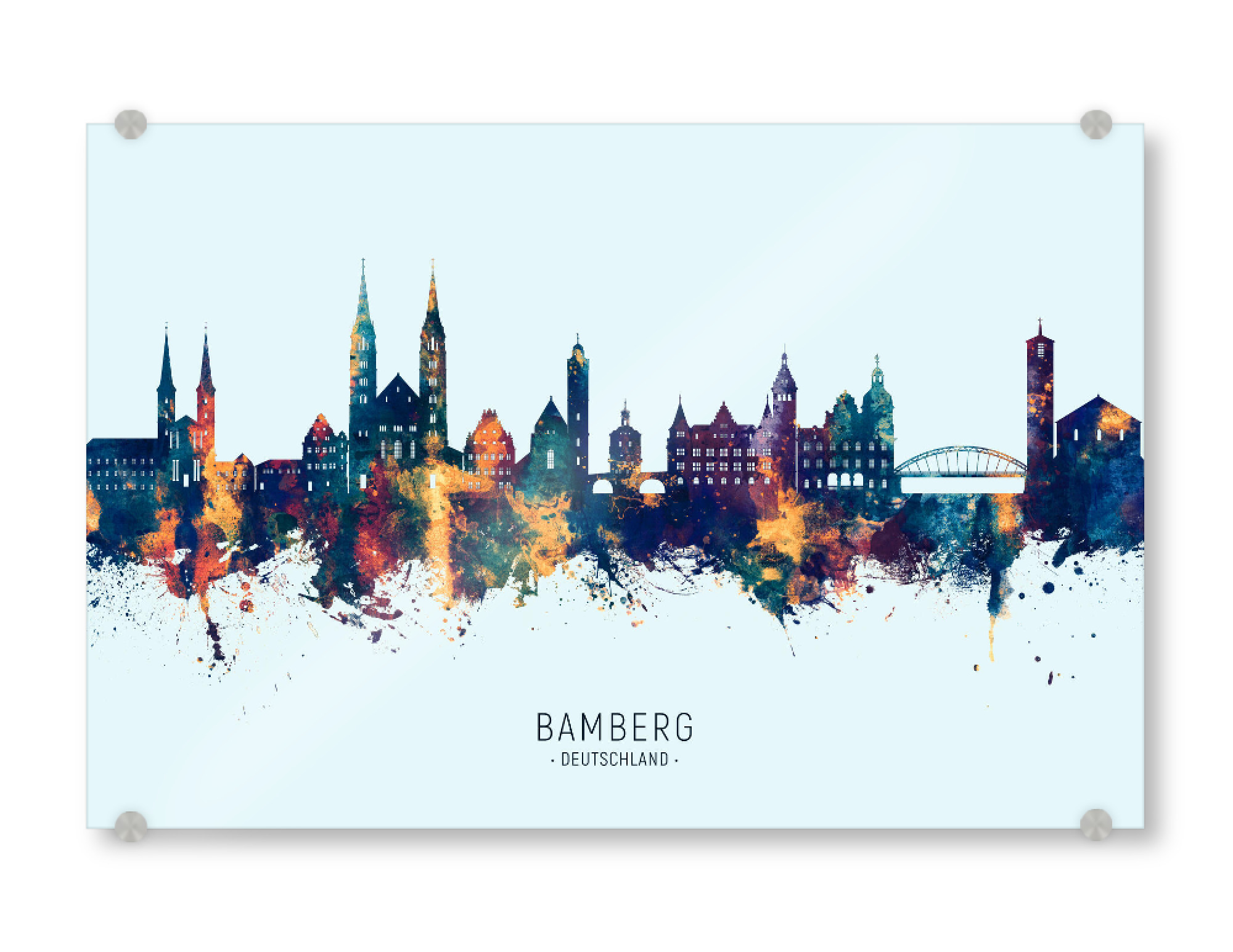 Acrylglasbild "Bamberg Skyline BlueOrange" artboxONE - Städte