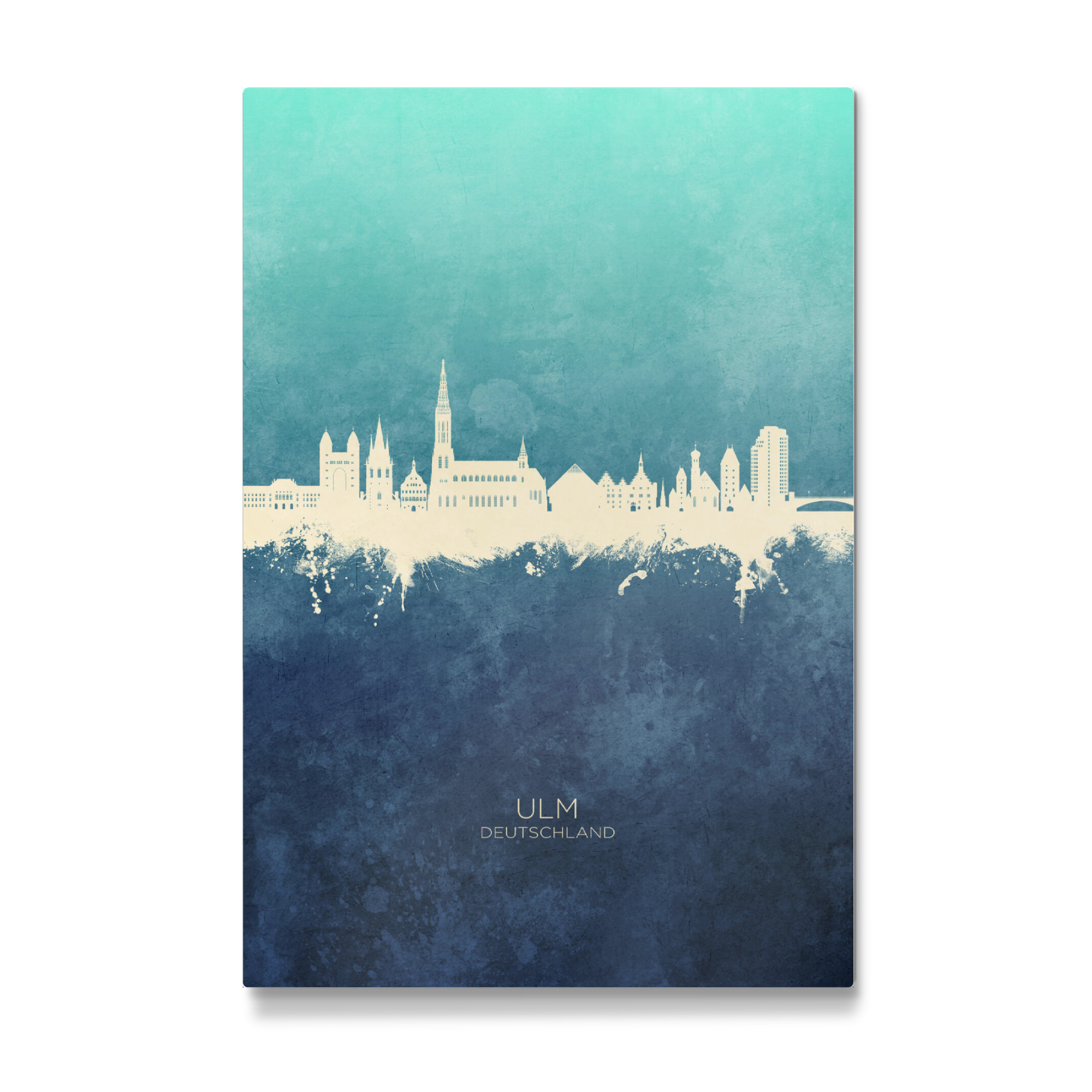 Galerie-Print "Ulm Germany Skyline NavyCyan" 75x50 cm artboxONE