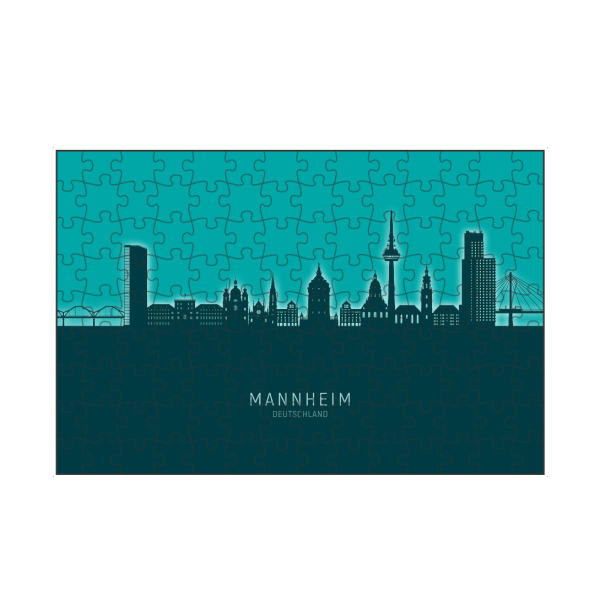 artboxONE Puzzle "Mannheim Skyline Glow Teal" artboxONE - Städte