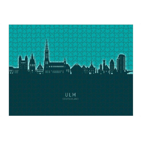 artboxONE Puzzle "Ulm Germany Skyline Glow Teal" artboxONE - Städte