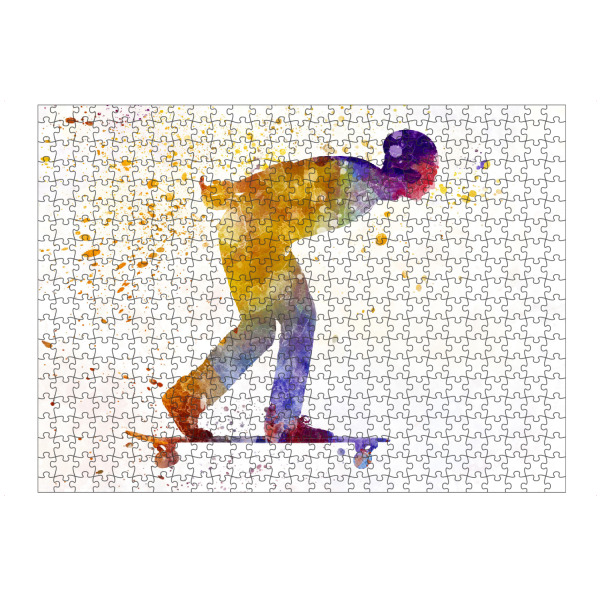Puzzle Ravensburger "Man skateboard in watercolor-c" artboxONE - Sport