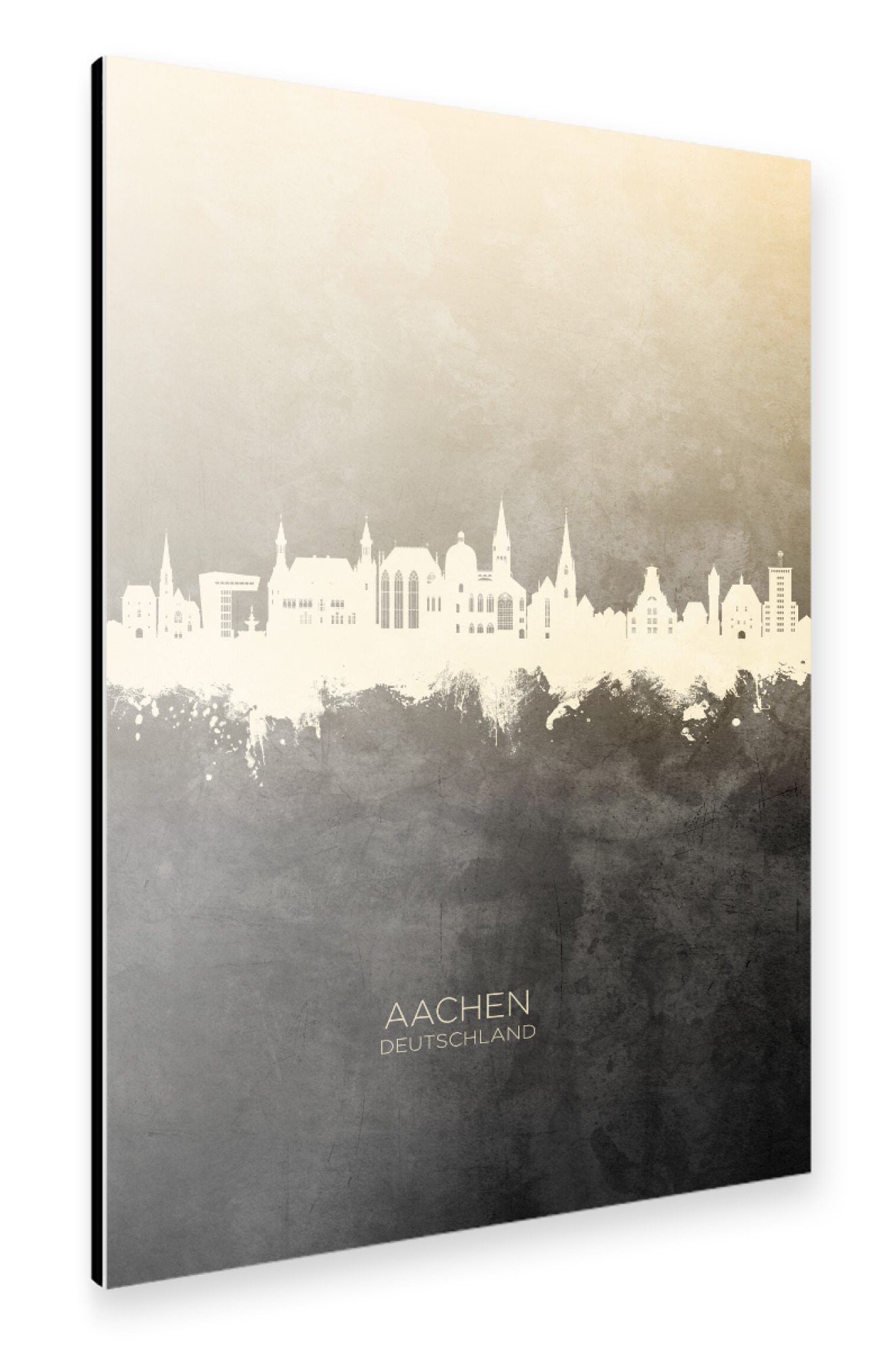 Alu-Dibond "Aachen Germany Skyline Taupe" 75x50 cm artboxONE