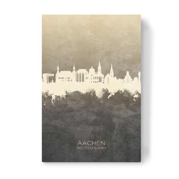 Leinwandbild "Aachen Germany Skyline Taupe" artboxONE - Städte - Aachen,Deutschland,Skyline,Cityscape,Stadtbild,Watercolor,Painting,City,Stadt,Germany