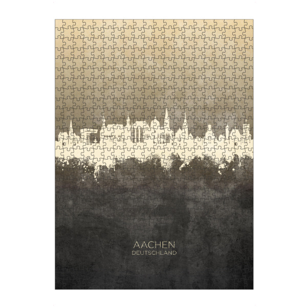 Puzzle Ravensburger "Aachen Germany Skyline Taupe" artboxONE - Städte