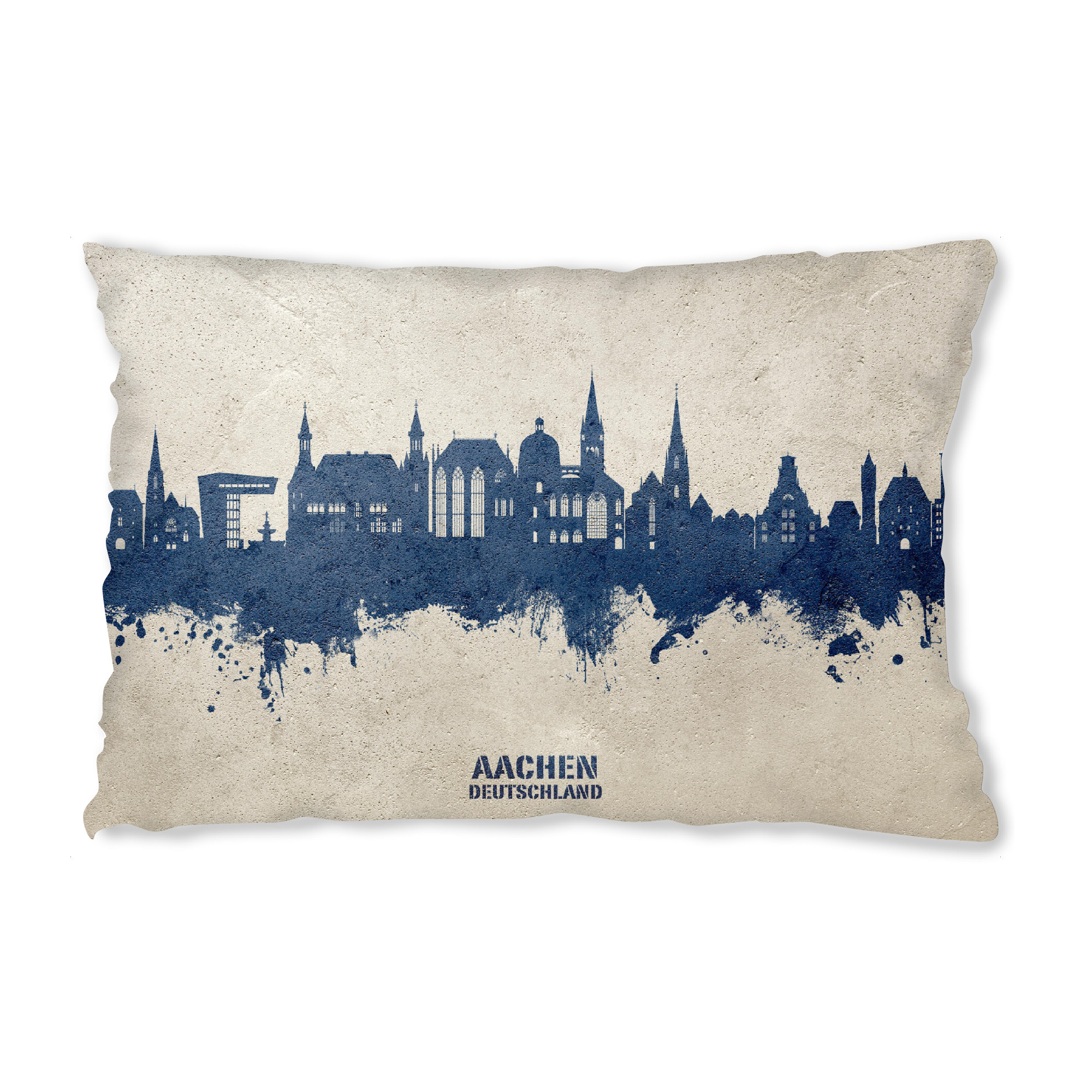 Design-Kissen "Aachen Germany Skyline PaintBlue" artboxONE - Städte