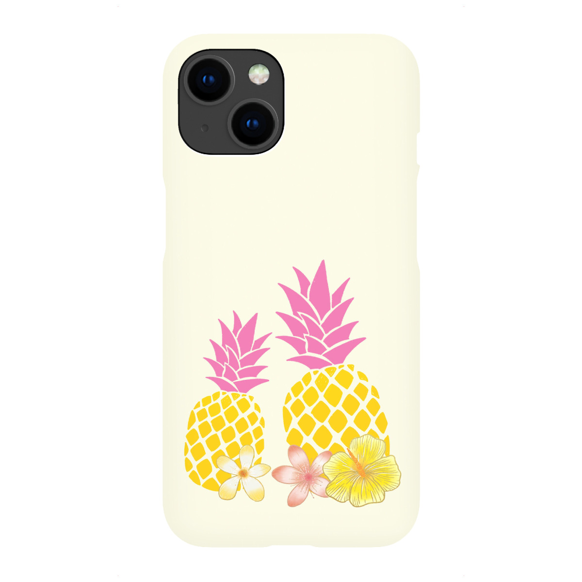 iPhone "Ananas und Palmen in Gelb und Pink" Premium-Case Handyhülle artboxONE
