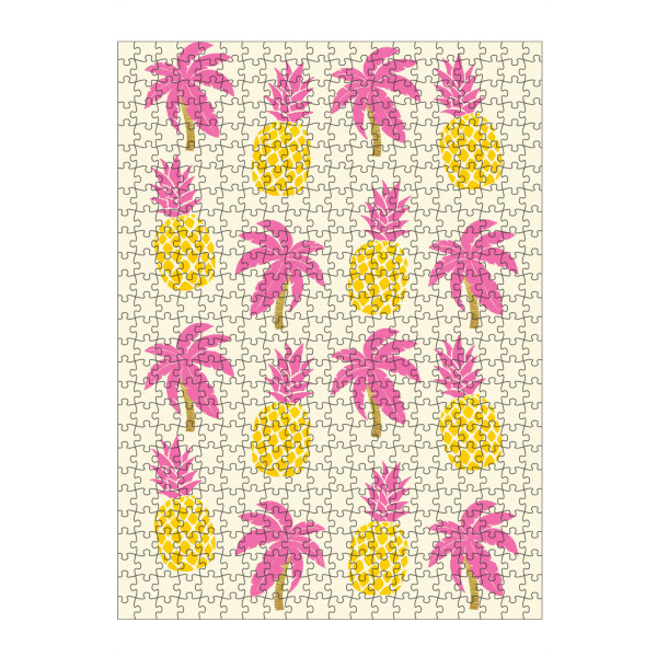 artboxONE Puzzle "Ananas und Palmen in Gelb und Pink" artboxONE - Floral,Essen & Trinken,Lustig