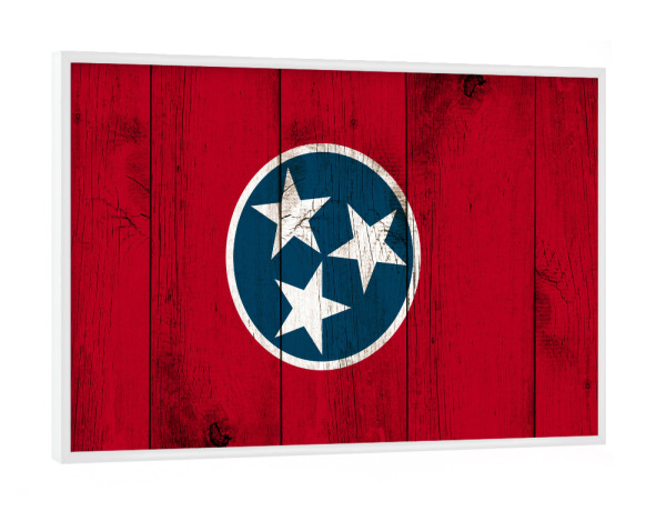 Poster mit weißem Rahmen "Tennessee Flag" artboxONE - Reise / Länder - Tennessee,Flag,Flagge,Fahne,Grunge,Wooden