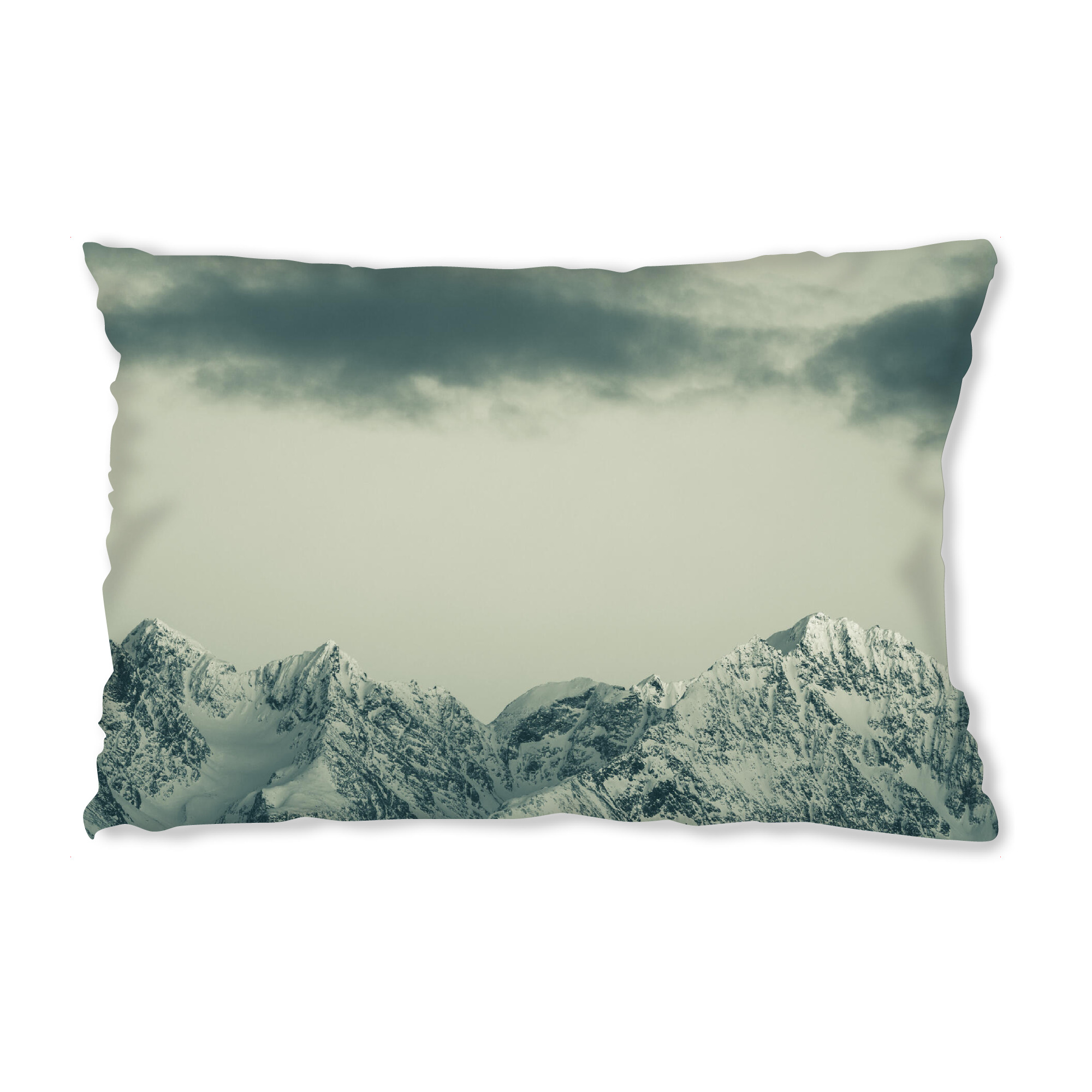 Design-Kissen "Schneeberge" artboxONE - Natur - Berge,Gebirge,Bergkette,Winter,Schnee,Lyngen,Norwegen,Skandinavien,Landschaftsfoto,Alpin