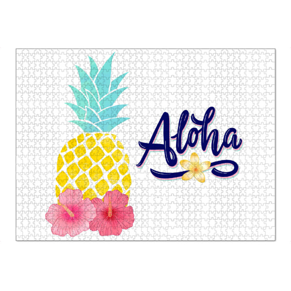 Puzzle Ravensburger "Aloha mit Ananas" artboxONE - Typografie,Floral,Essen & Trinken / Obst & Gemüse