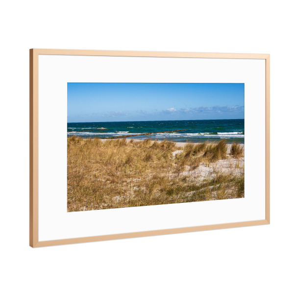Poster mit Rahmen Kupfer "Düne, Dünengras und Ostsee" artboxONE - Natur,Reise,Reise / Strand und Meer