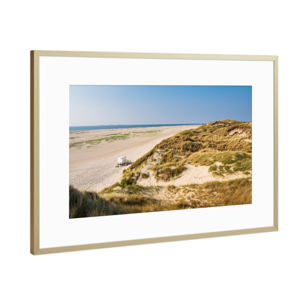 Poster mit Rahmen Gold "Düne, Strand und Meer" artboxONE - Natur,Reise,Reise / Strand und Meer