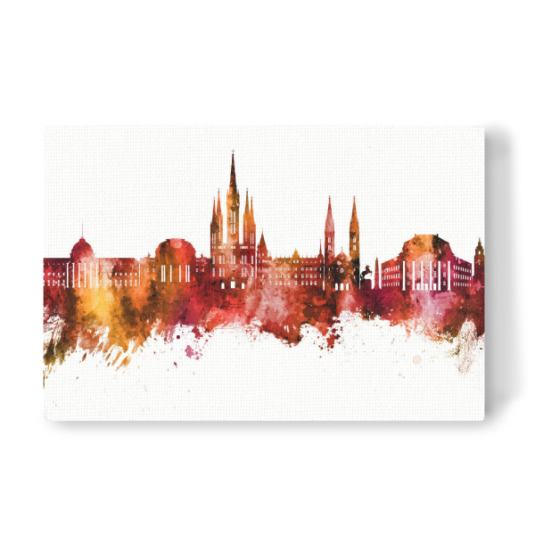 Leinwandbild "Wiesbaden Germany Skyline Red" artboxONE - Städte