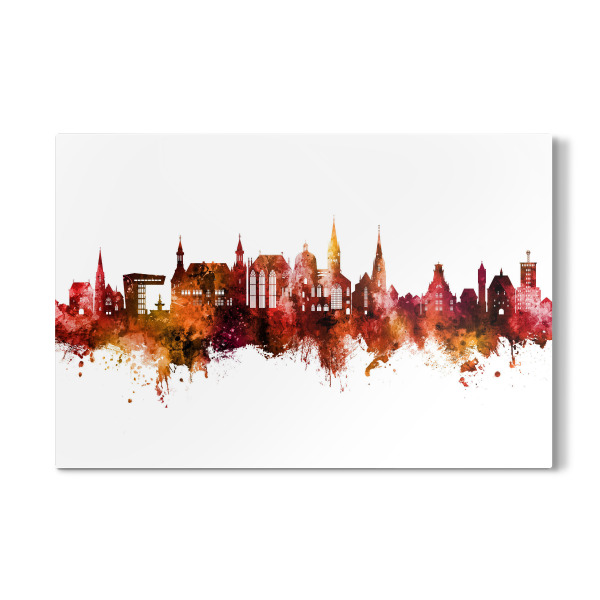 Galerie-Print "Aachen Germany Skyline Red" 30x20 cm artboxONE
