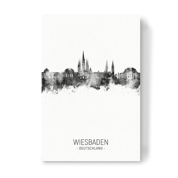 Leinwandbild "Wiesbaden Germany Skyline BW" artboxONE - Städte,Schwarzweiß