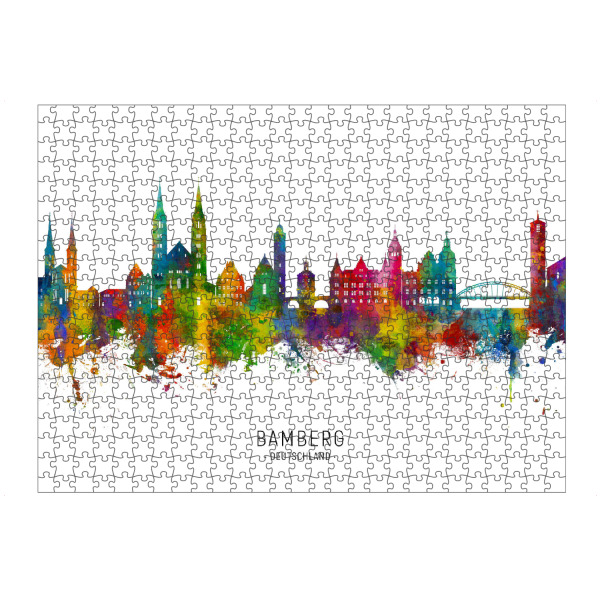 Puzzle Ravensburger "Bamberg Germany Skyline txt" artboxONE - Städte
