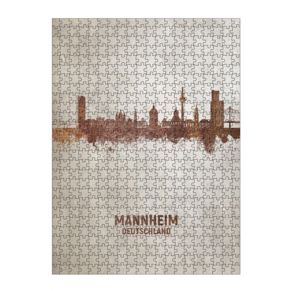 Puzzle Ravensburger "Mannheim Germany Skyline Rust" artboxONE - Städte