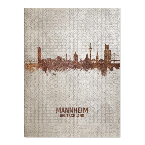 Puzzle Ravensburger "Mannheim Germany Skyline Rust" artboxONE - Städte