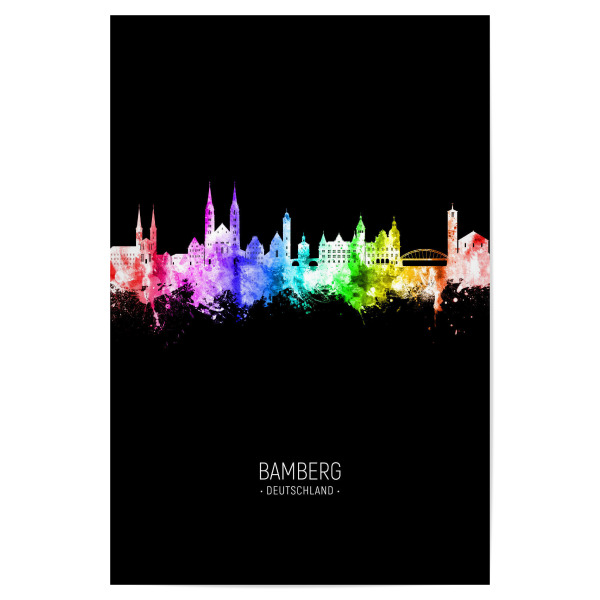 Poster "Bamberg Skyline Colour Black" artboxONE - Städte