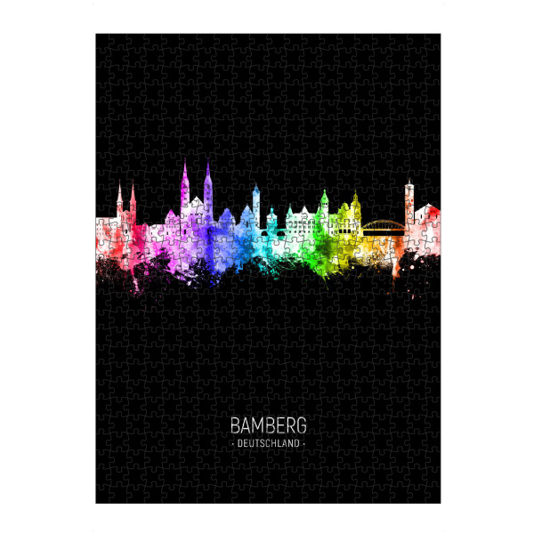 Puzzle Ravensburger "Bamberg Skyline Colour Black" artboxONE - Städte