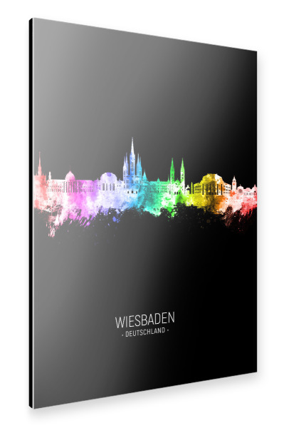 Alu-Dibond "Wiesbaden Skyline Colour Black" 30x20 cm artboxONE