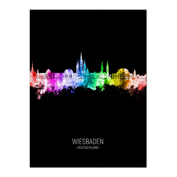 Puzzle Ravensburger "Wiesbaden Skyline Colour Black" artboxONE - Städte