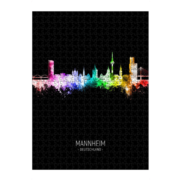 Puzzle Ravensburger "Mannheim Skyline Colour Black" artboxONE - Städte
