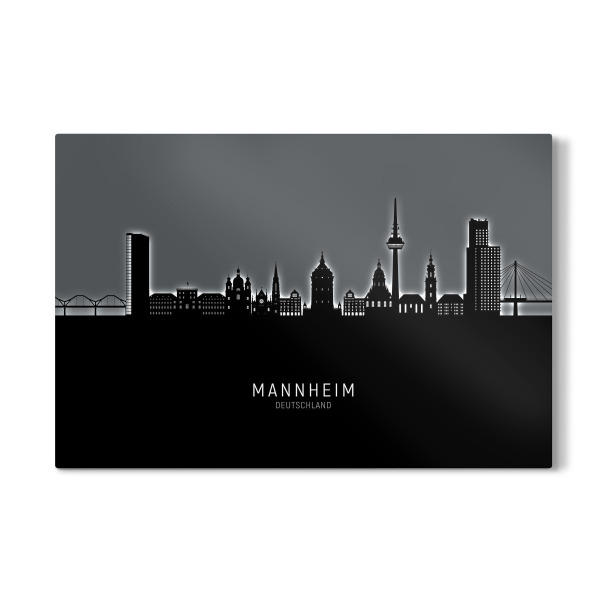 Galerie-Print "Mannheim Skyline Glow White" 30x20 cm artboxONE