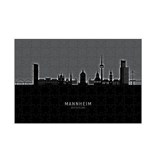 artboxONE Puzzle "Mannheim Skyline Glow White" artboxONE - Städte