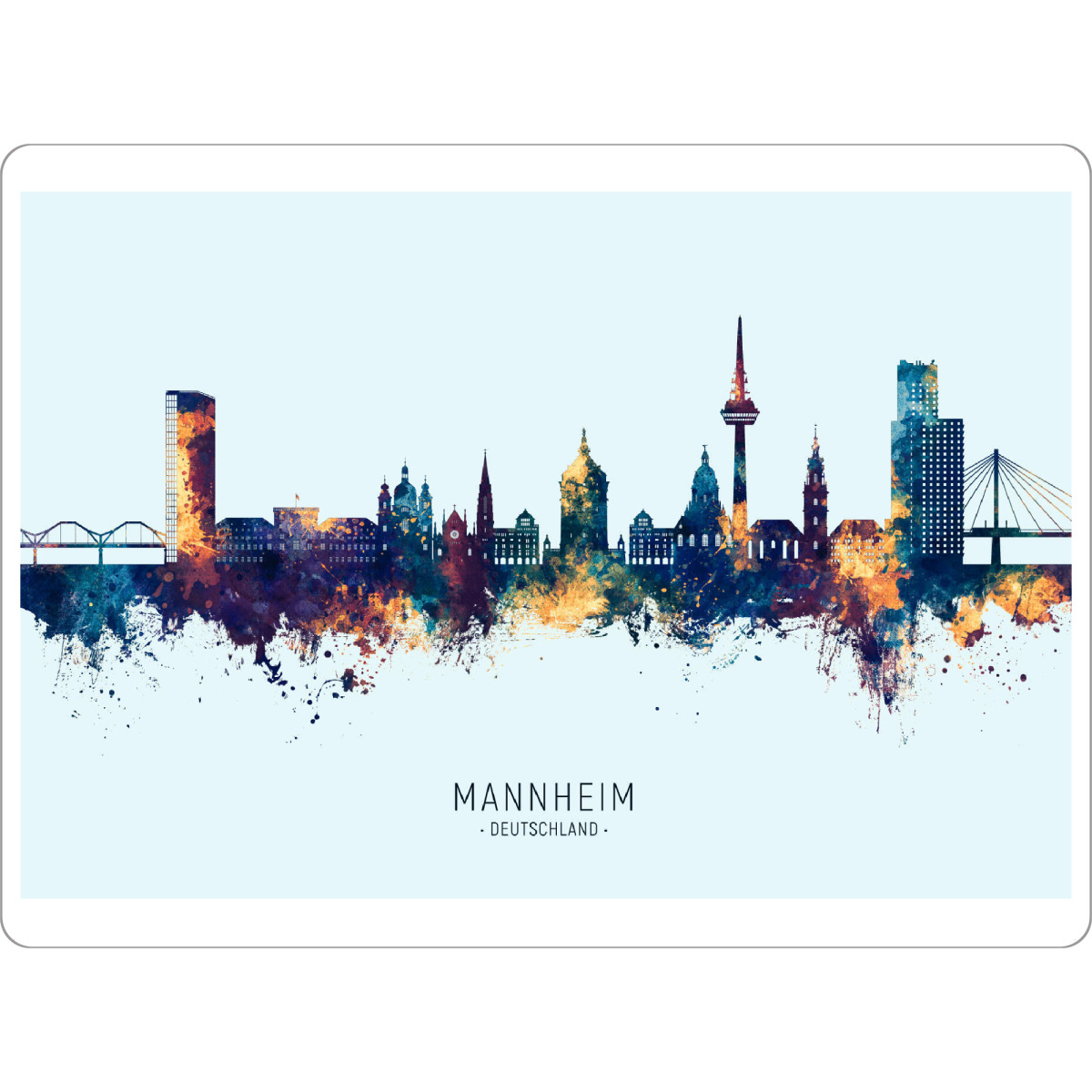 Tischset "Mannheim Skyline BlueOrange" artboxONE - Städte