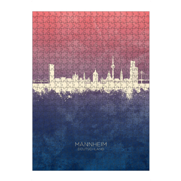 Puzzle Ravensburger "Mannheim Germany Skyline BlueRose" artboxONE - Städte