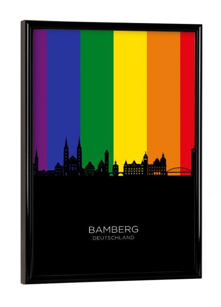 Poster mit schwarzem Rahmen "Bamberg Germany Skyline Pride" artboxONE - Städte