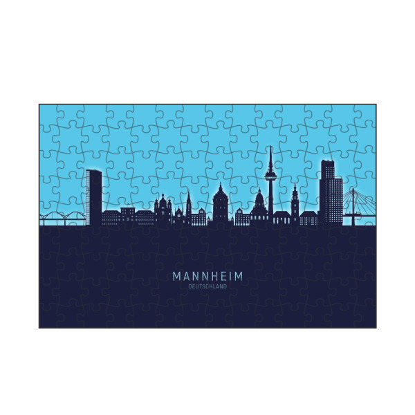 artboxONE Puzzle "Mannheim Skyline Glow Blue" artboxONE - Städte